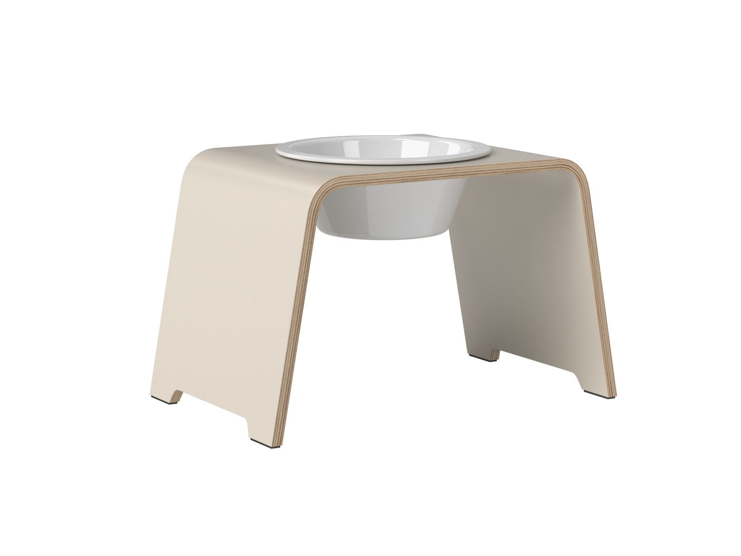 dogBar® Single M - large - cashmere grau mit Porzellan