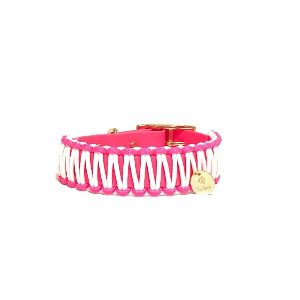 BioThane® / Paracord Halsband - "NEON PINK"