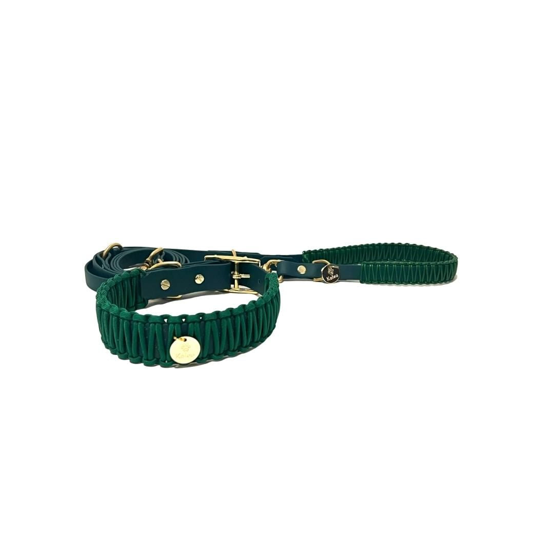 BioThane® / Paracord Halsband - "HANSEATIC-GRÜN"