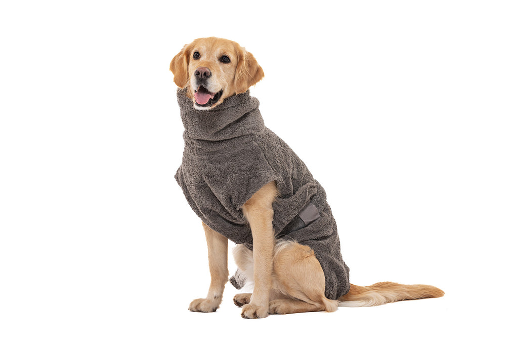 Hundebademantel aus Bio-Baumwolle "Stone Grey"