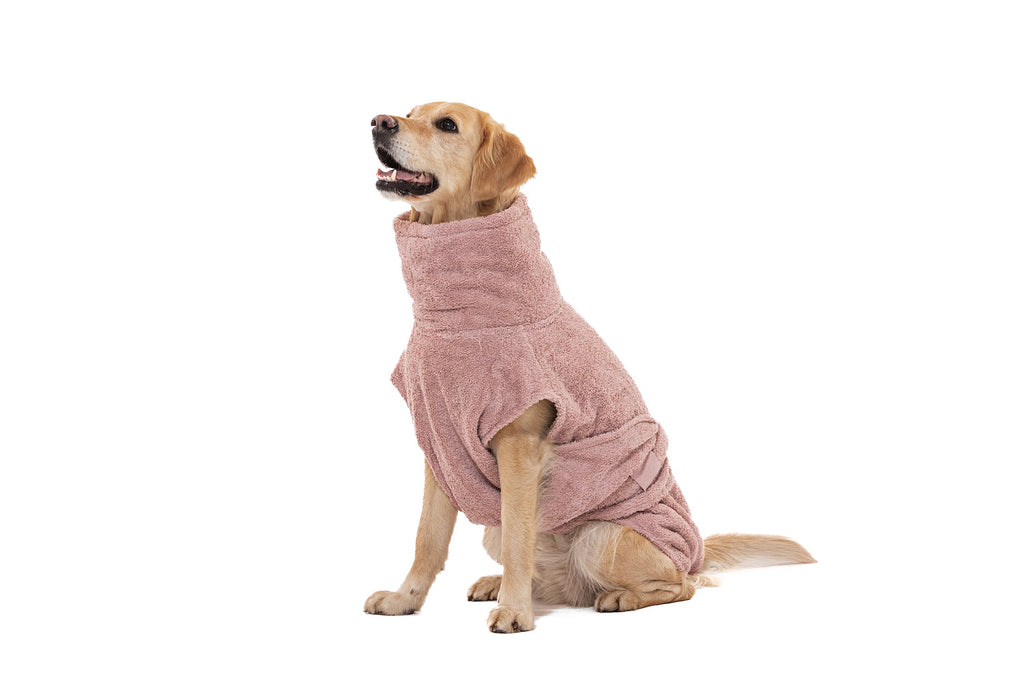 Hundebademantel aus Bio-Baumwolle "Pink Berry"