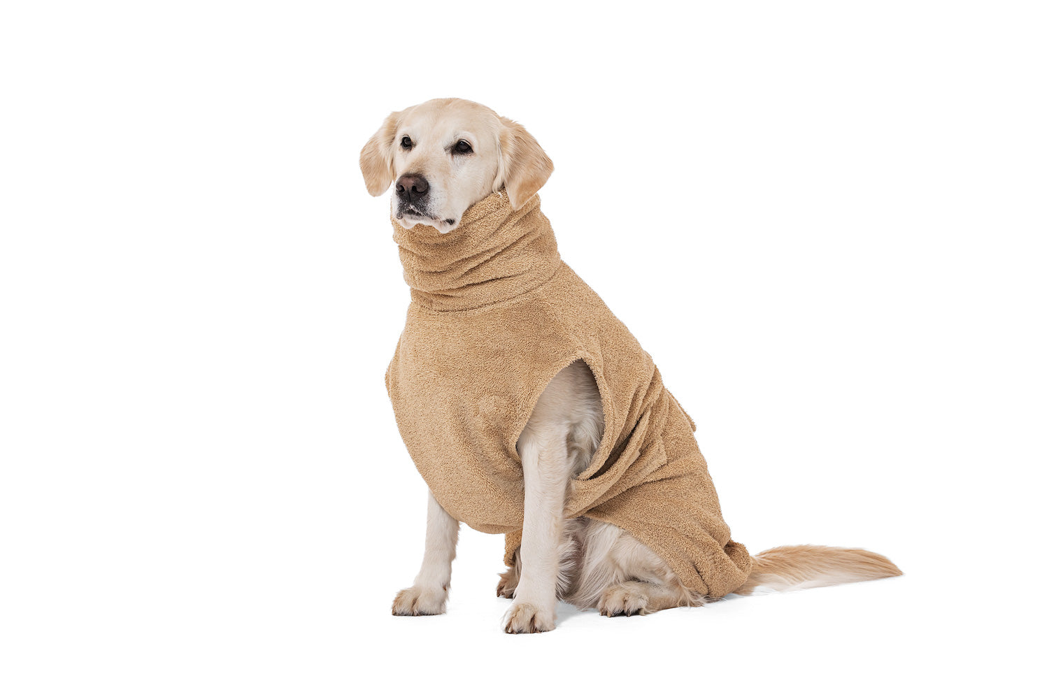 Hundebademantel aus Bio-Baumwolle "Sand"