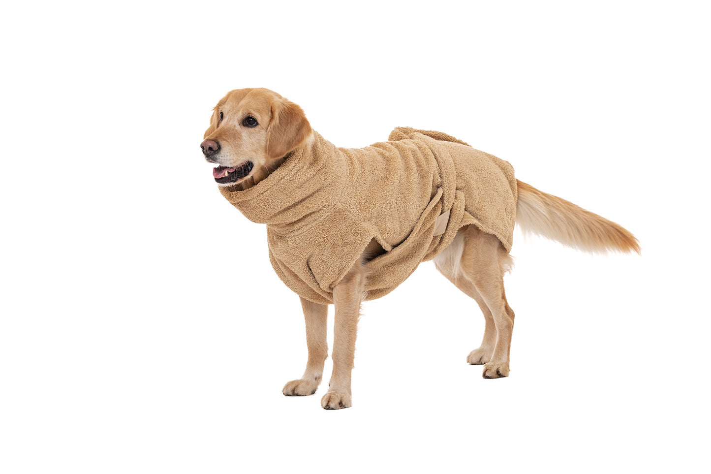 Hundebademantel aus Bio-Baumwolle "Sand"