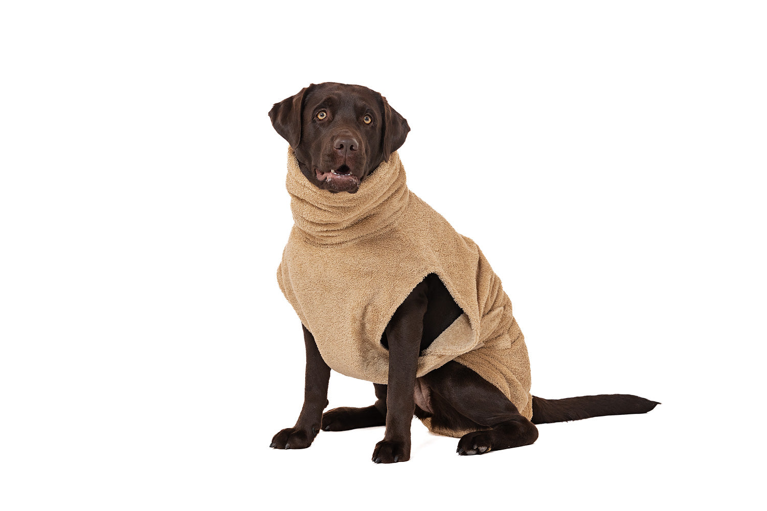 Hundebademantel aus Bio-Baumwolle "Sand"