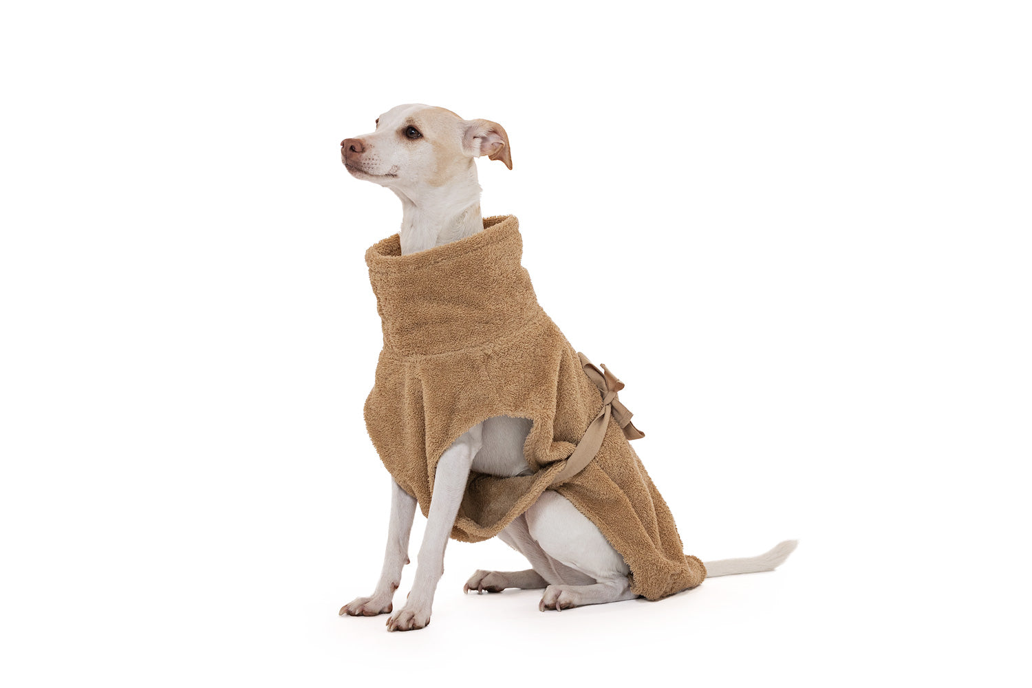 Hundebademantel aus Bio-Baumwolle "Sand"