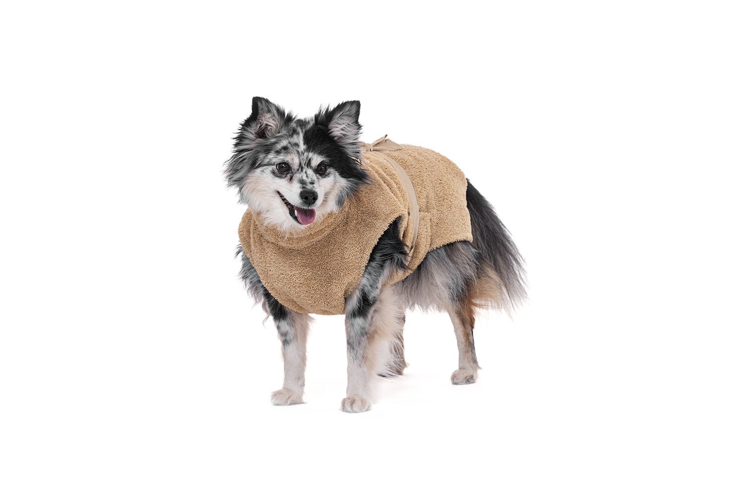 Hundebademantel aus Bio-Baumwolle "Sand"