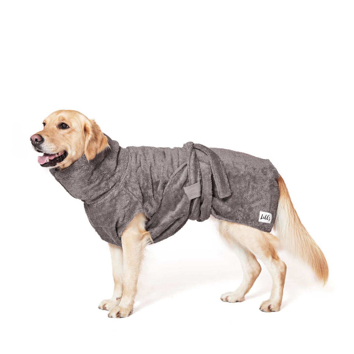 Hundebademantel aus Bio-Baumwolle "Stone Grey"