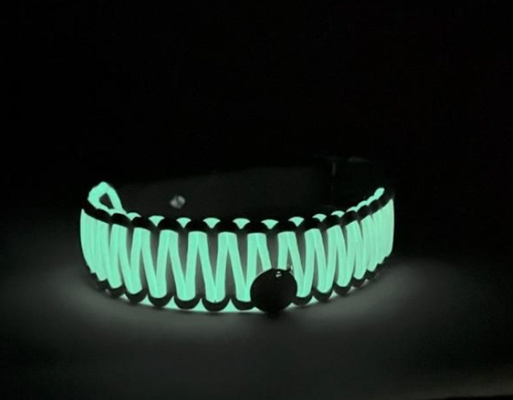 BioThane® / Paracord Halsband - "NEON GRÜN"