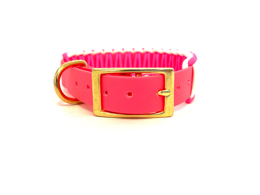 BioThane® / Paracord Halsband - "NEON PINK"
