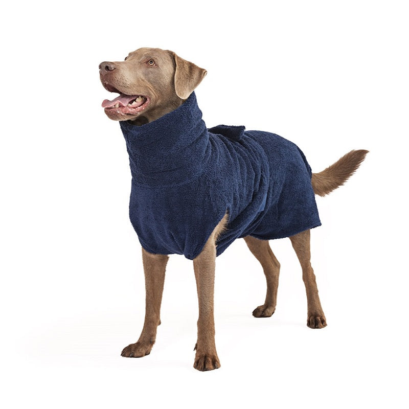 Hundebademantel aus Bio-Baumwolle "Night Blue"