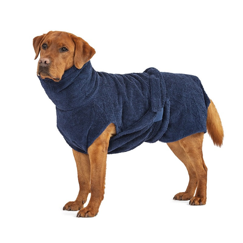 Hundebademantel aus Bio-Baumwolle "Night Blue"