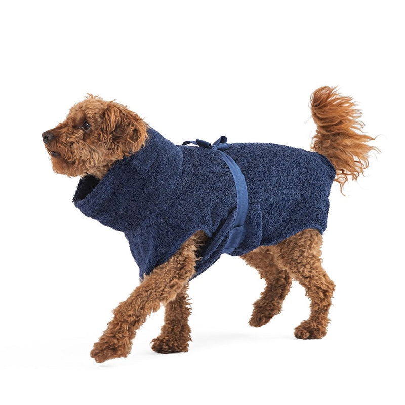 Hundebademantel aus Bio-Baumwolle "Night Blue"