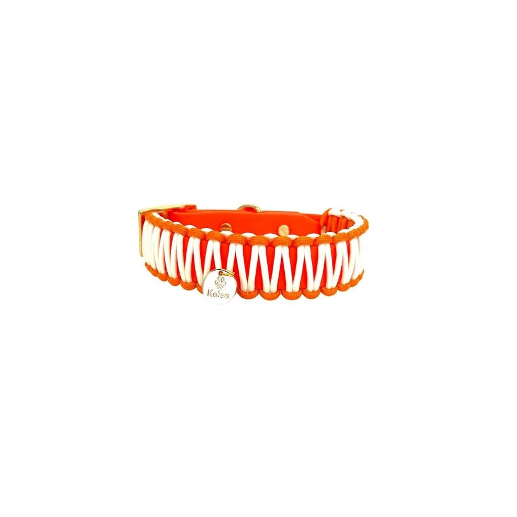 BioThane® / Paracord Halsband - "NEON ORANGE"